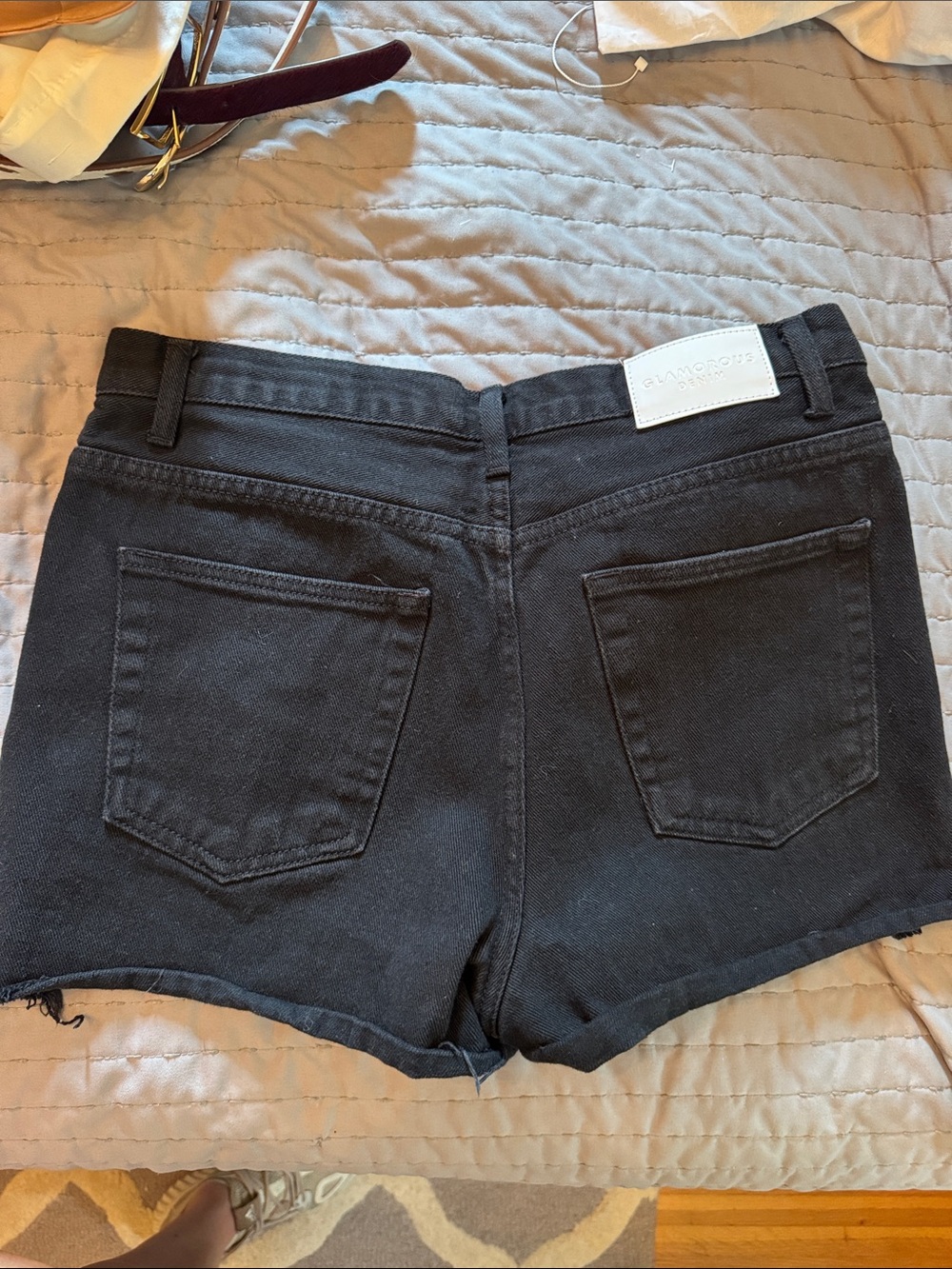 Glamorous Black High-Rise Denim Shorts
